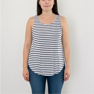 La Hearts Blue and White Striped Tank Top Size Medium